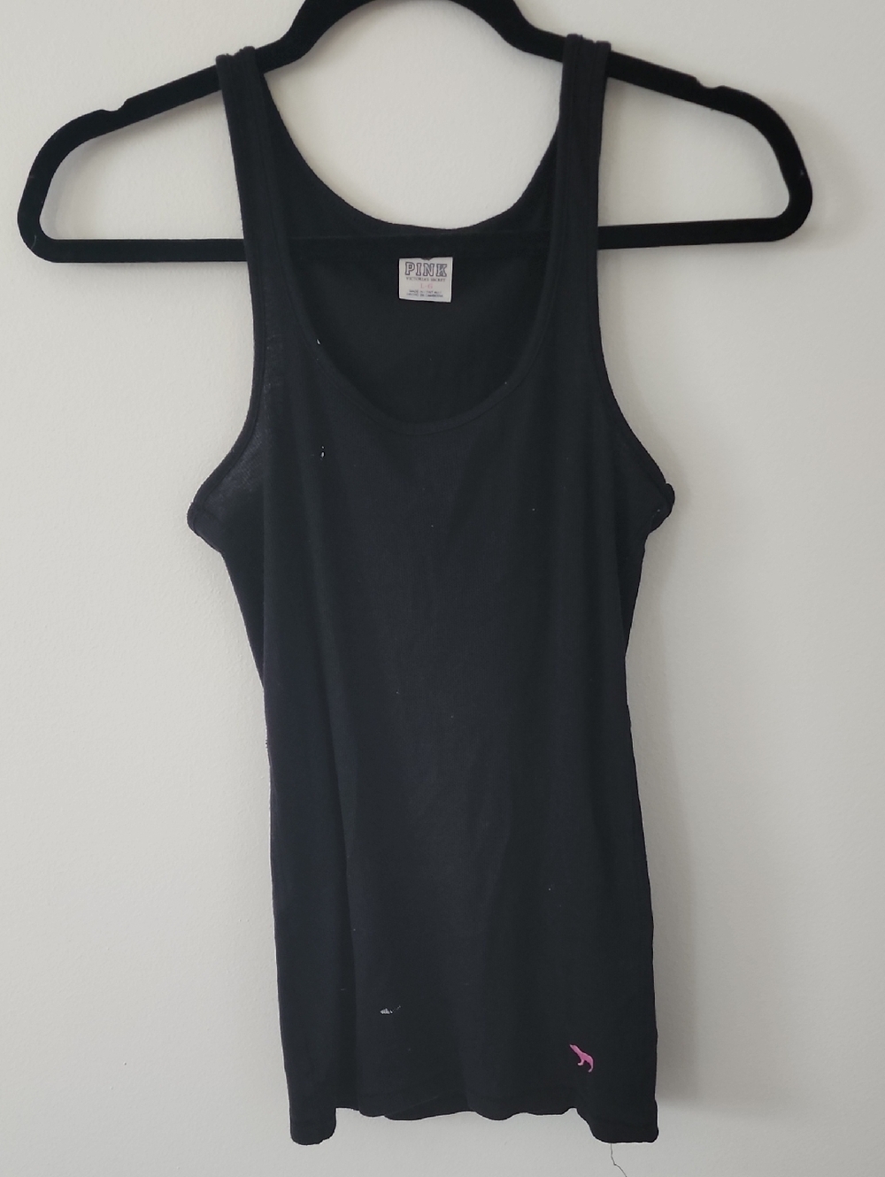 PINK Black Tank Top